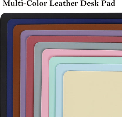 PU Leather Desk Pad with Suede Base, Multi-Color Non-Slip Mouse Pad, 24” X 14” Waterproof Desk Writing Mat, Large Desk Blotter Protector (Voilet)